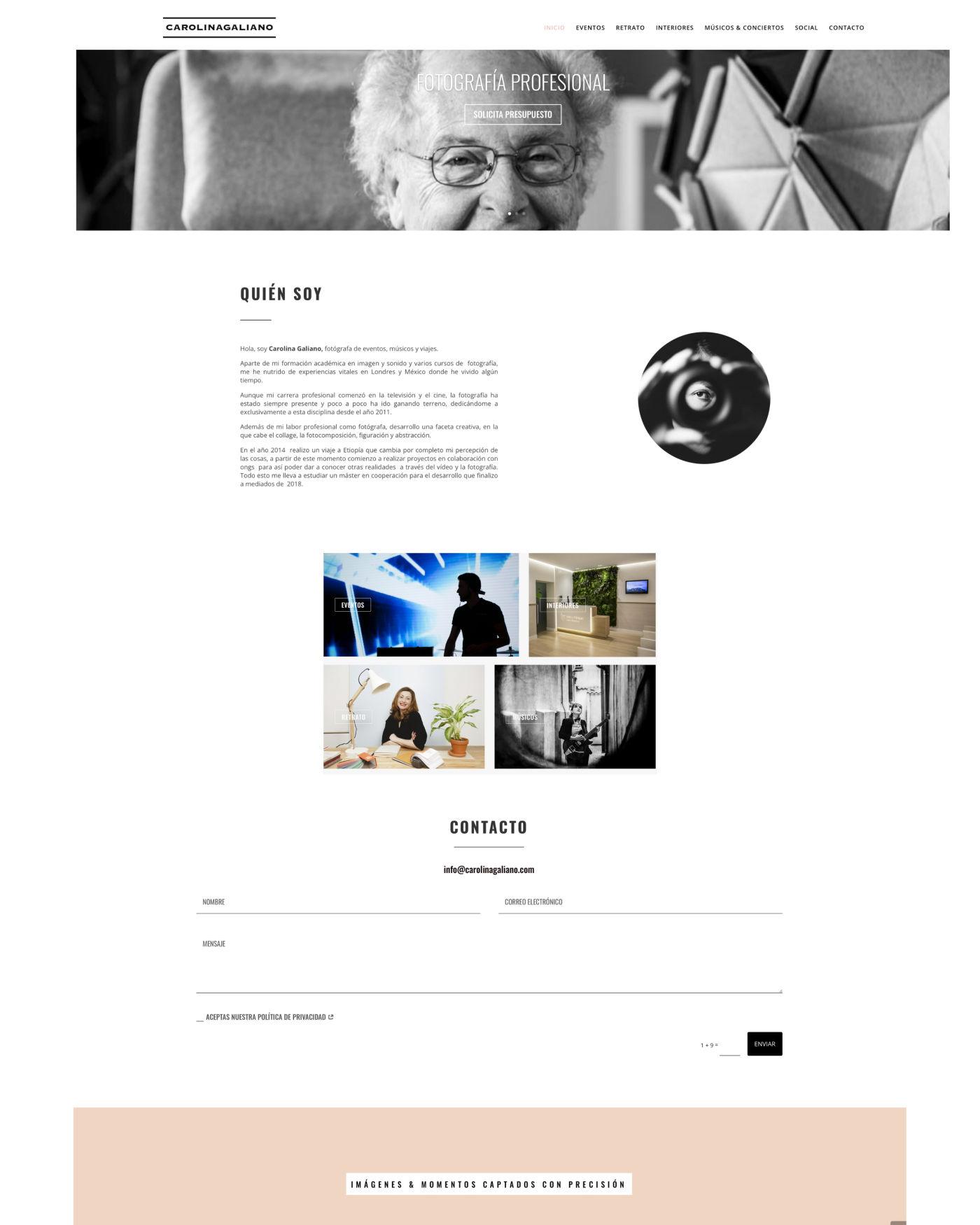 Diseño web sencillo y funcional fotografía, minimalista. Pozuelo