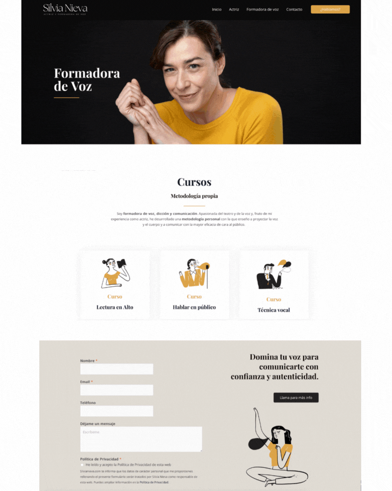 Diseño web elegante y minimalista